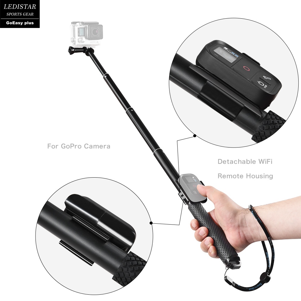 Portable Extendable Selfie Stick for Phone Camera GoPro blue - Image 3