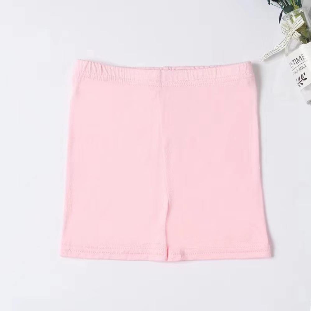 Summer Girls Shorts Solid Color Modal Breathable Bottoming Safety Pants For 2-12 Years Old Children pink 3-4Y 110 - Image 2