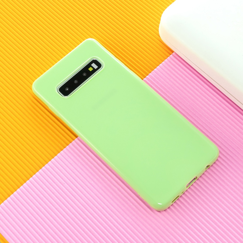 For Samsung S10/S10E/S10 Plus Cellphone Case Precise Cutouts Simple Profile Soft TPU Mobile Phone Shell Fluorescent green - Image 3