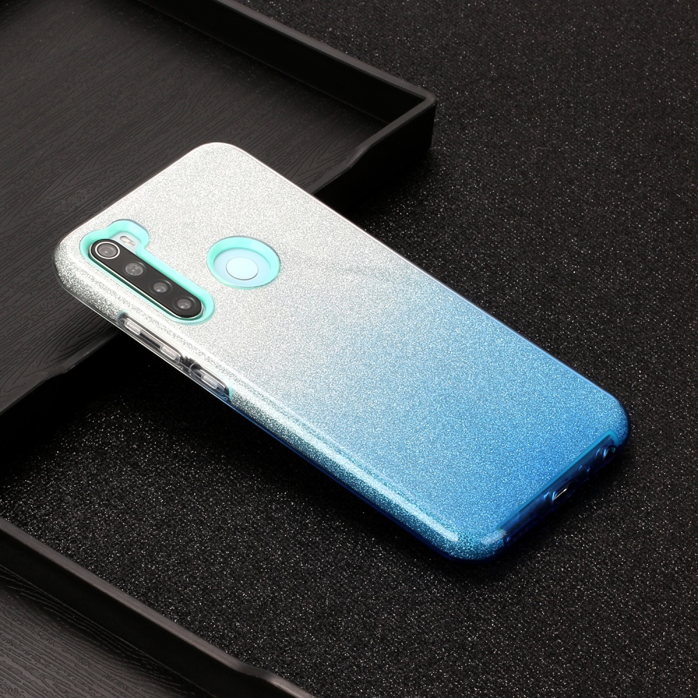 For Samsung A01/A11 European version/A31/A71 Phone Case Gradient Color Glitter Powder Cover with Airbag Bracket blue - Image 3