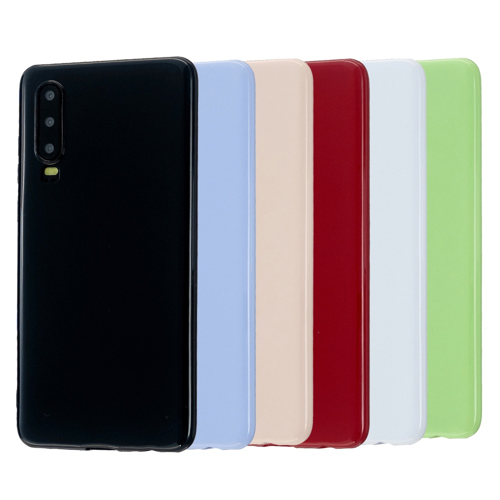 For HUAWEI P30/P30 Lite/P30 Pro Cellphone Case Simple Profile Soft TPU Scratch Proof Phone Shell Bright black - Image 3