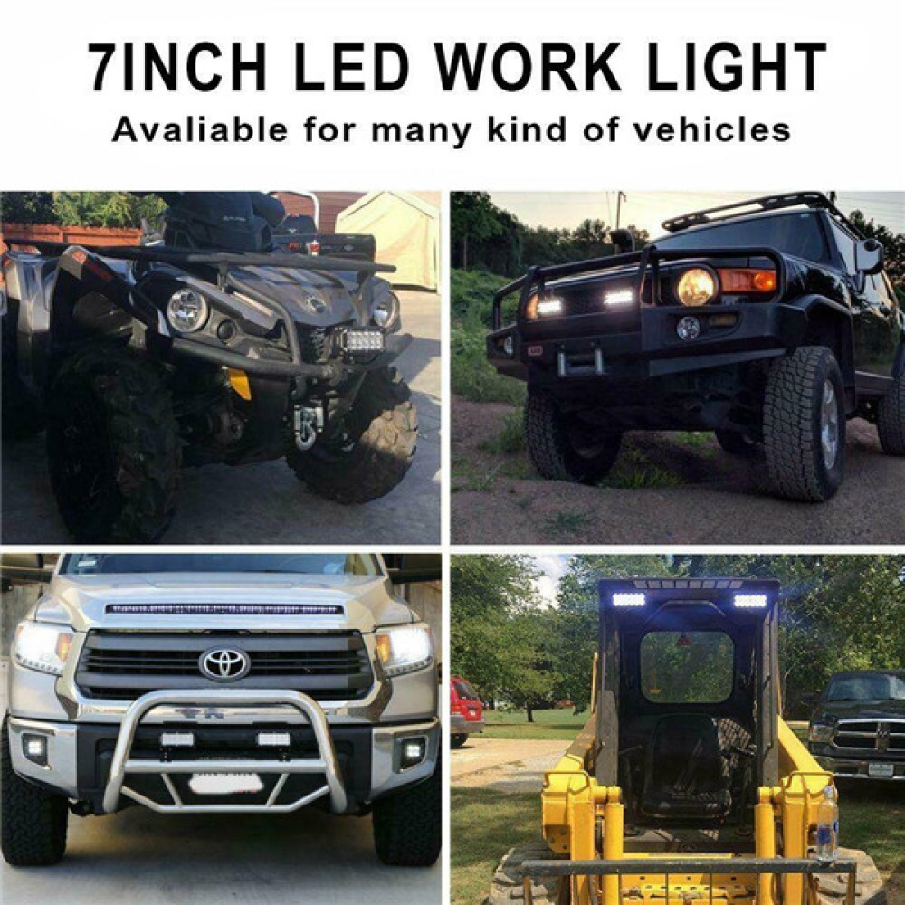 7inch 36W LED Work Light Bar Flood Offroad Fog Lamps SUV ATV 4WD Pickup - Image 3