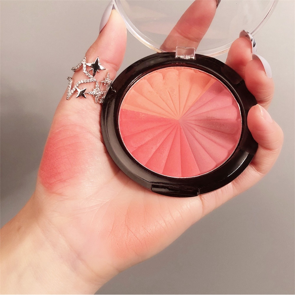 Pressed Blusher Five-color High-gloss Brightening Facial Palette Makeup Cosmetics No. 1 High Disc - Image 2