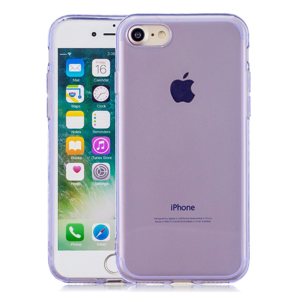 for iPhone 6/6S / 6 Plus/6S Plus 7/8 7 Plus/8 Clear Colorful TPU Back Cover Cellphone Case Shell Purple - Image 3