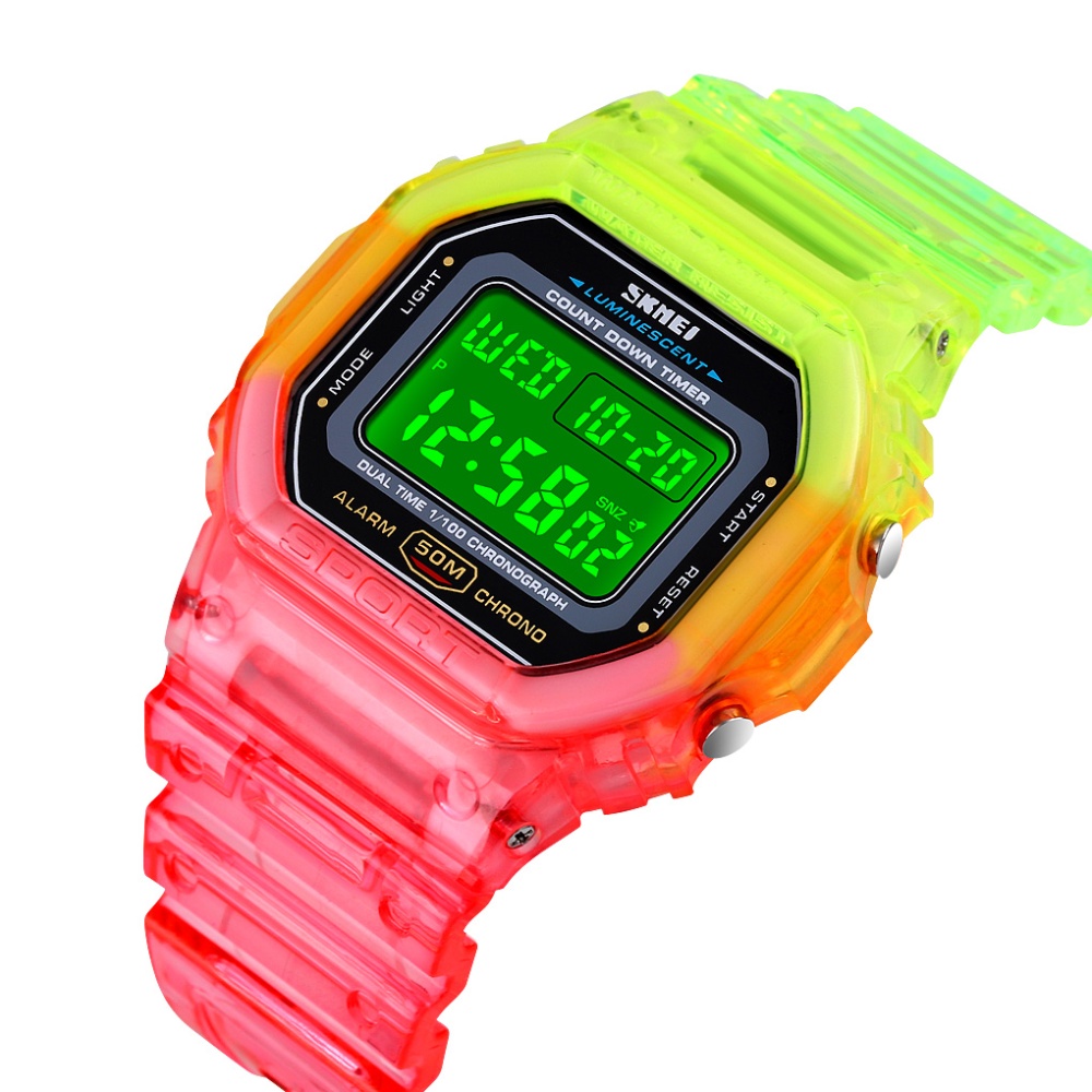 SKMEI Women Electronic Multicolor Wrist Watch Multifunctional Waterproof Outdoor Sports Student Mixed Color 3 - Image 2