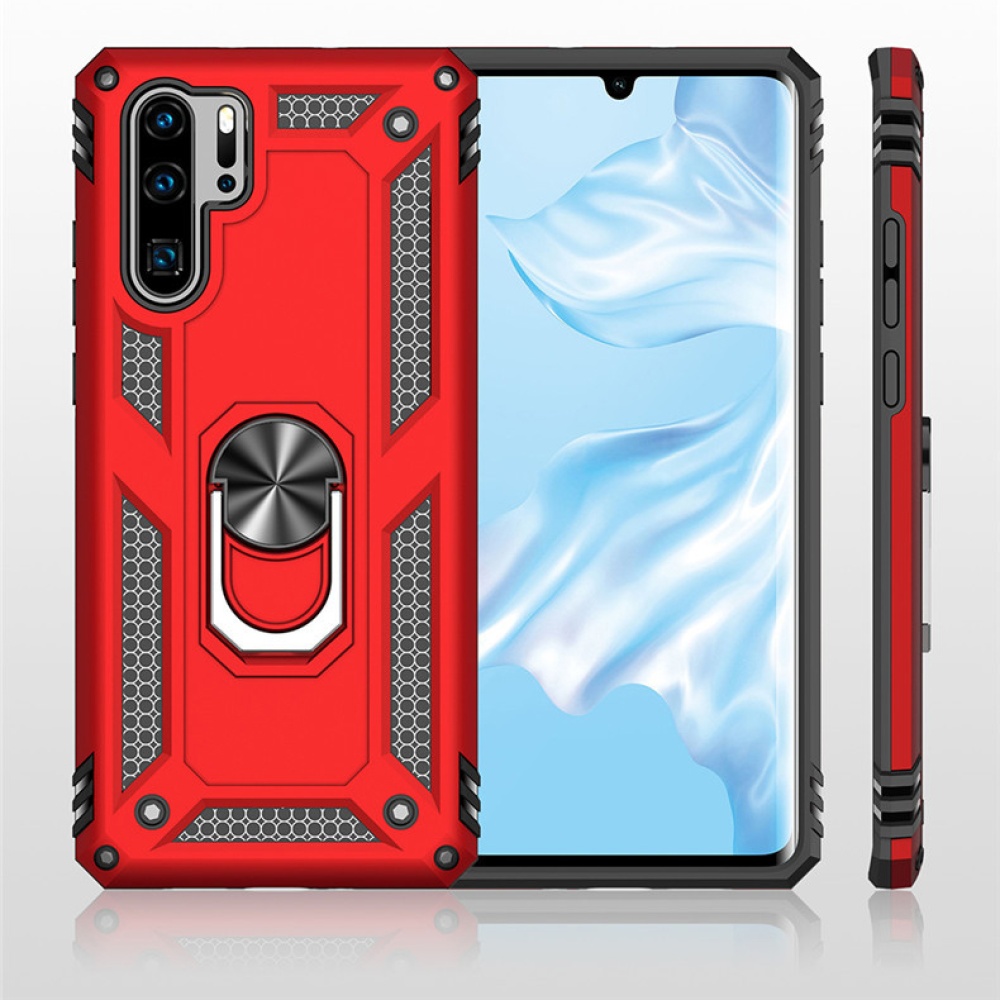 Anti-proof Phone Case Magnetic Car Holder Cover for P30 pro red_Huawei - Image 3