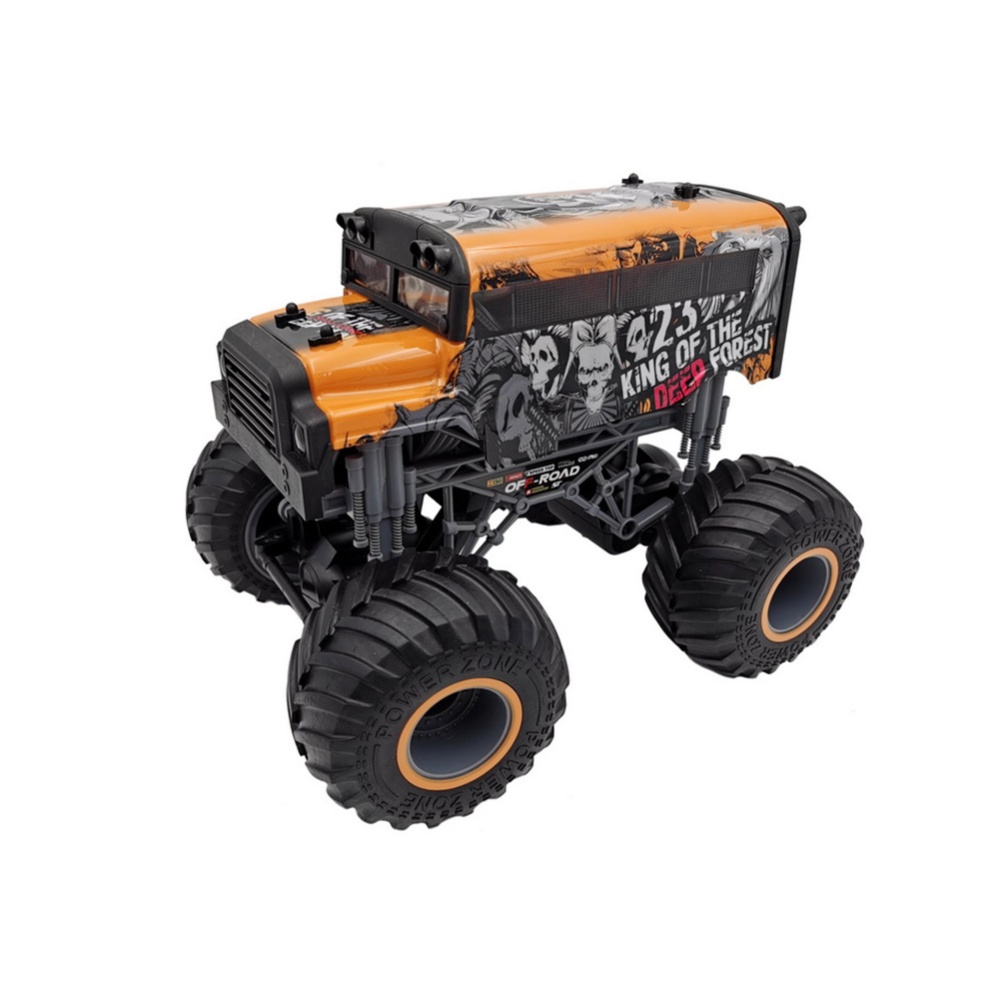 RC Car 1/16 Driving Double Motors Drive Bigfoot Remote Control Model Off-Road Vehicle Toy Orange - Image 3