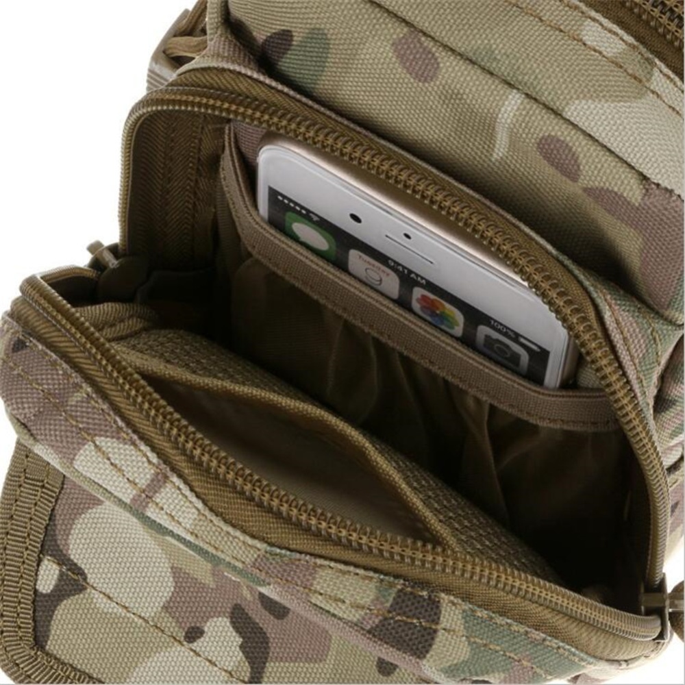 2-Layer Pouch Waist Pack Bag Fanny Pocket ArmyGreen_17.5x10x8.5cm - Image 3