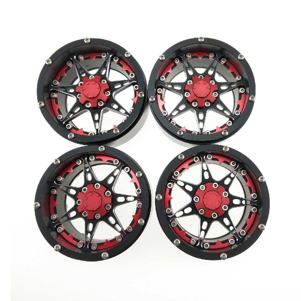 4pcs/set 2.2inch Simulation Crawler Metal Wheel Hub Climbing Car Widening Alloy Wheels - Image 3