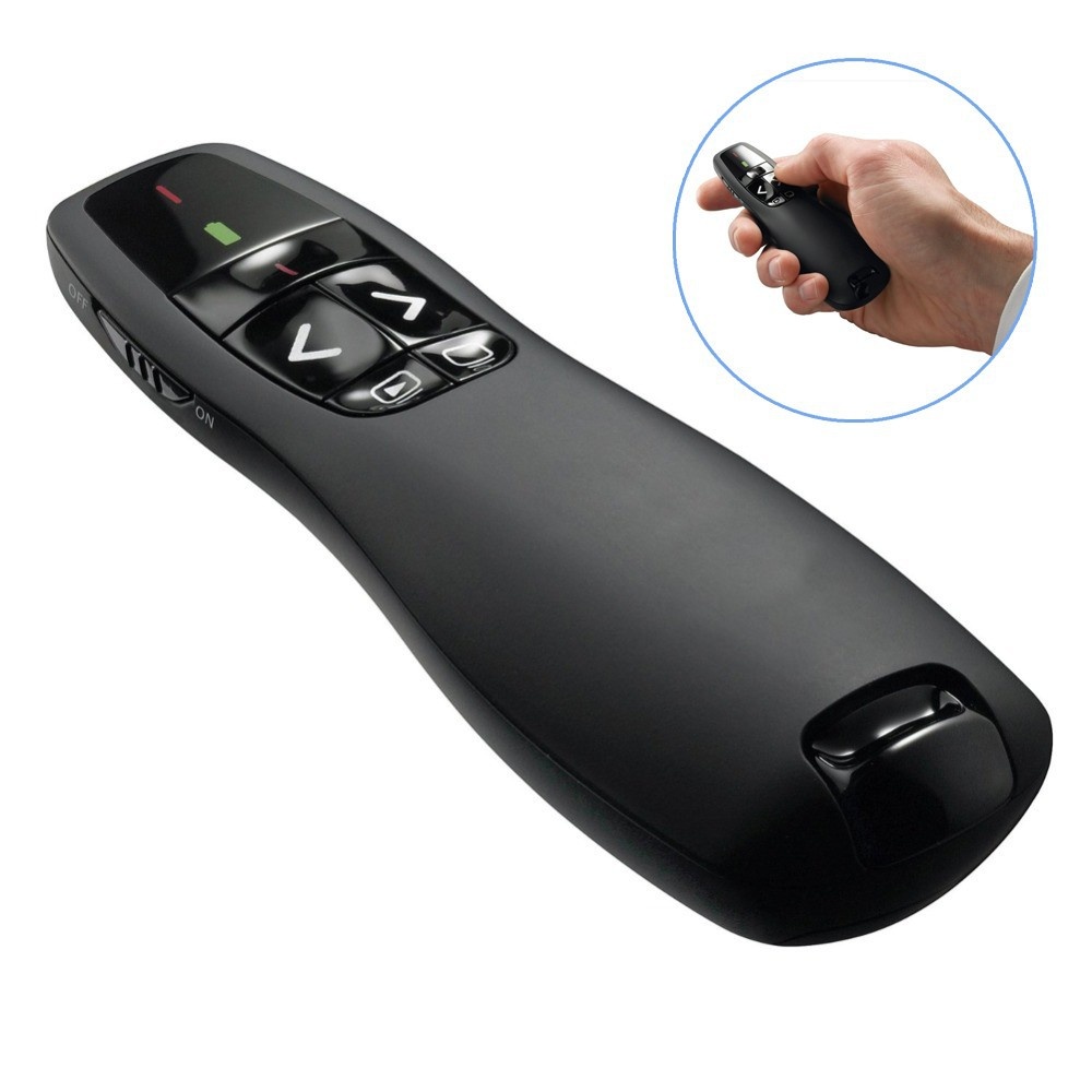 Wireless Presenter Remote R400 2.4ghz Usb Presentation Clicker Page Ppt Controller With Red Light Point black - Image 3