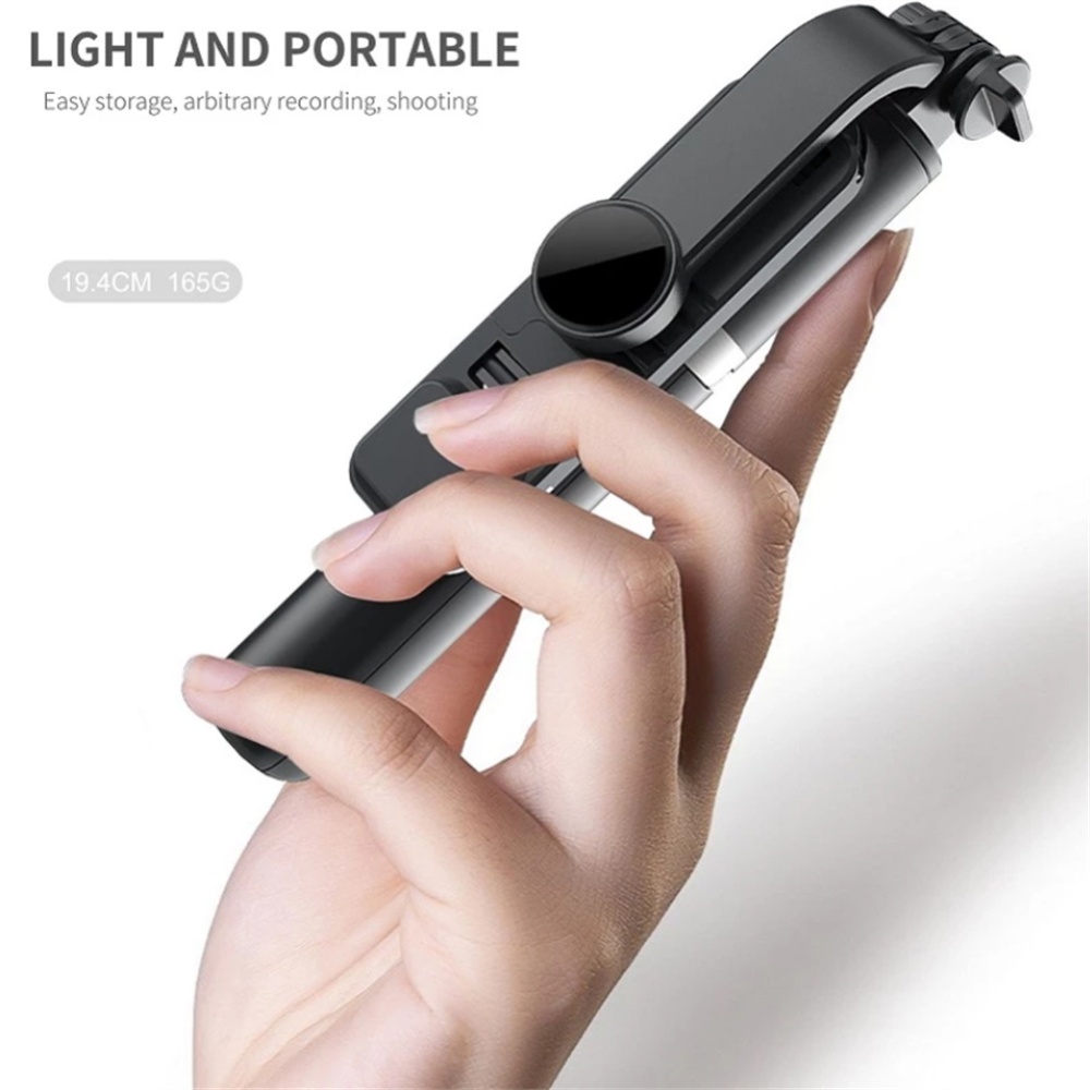 Q02s Foldable Selfie Stick Wireless Bluetooth Mini Tripod With Fill Light Shutter Remote Control White - Image 3