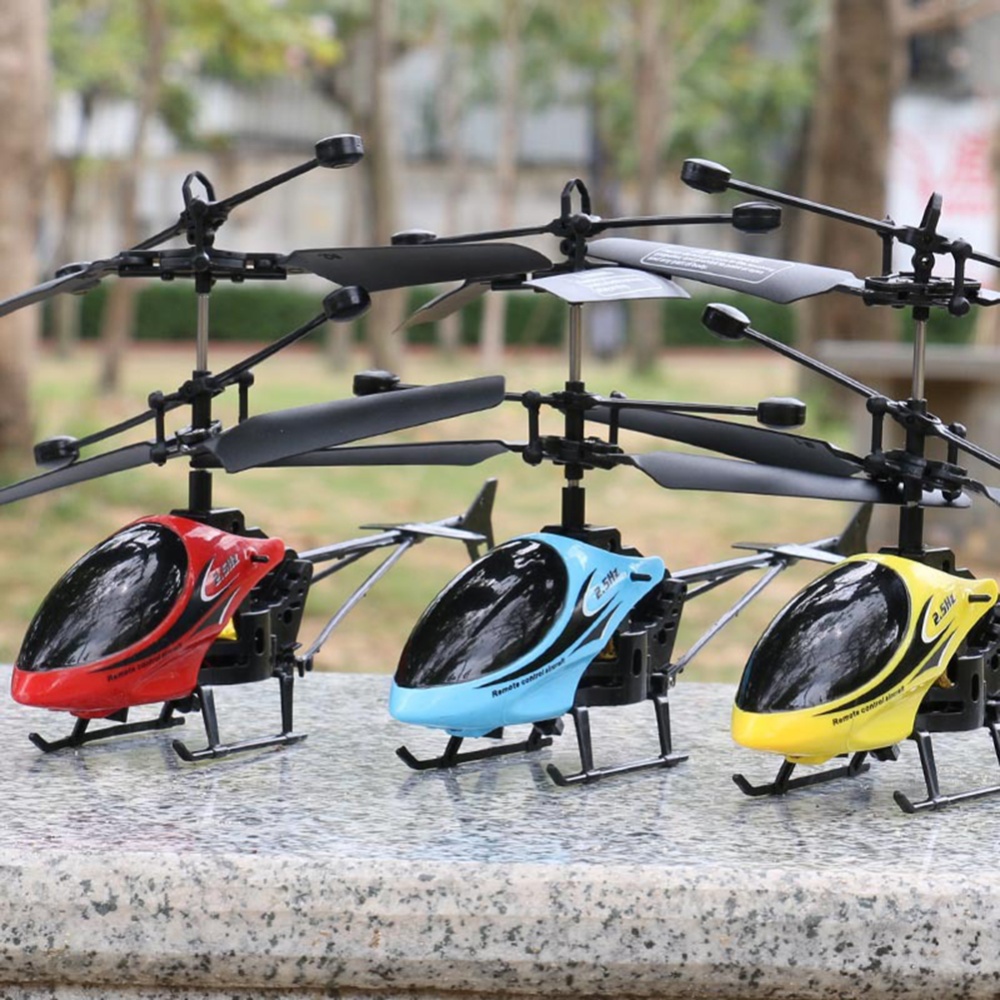 Mini Two-channel RC Aircraft Helicopter Rc Drone Model Children Educational Electric Toys Blue - Image 3