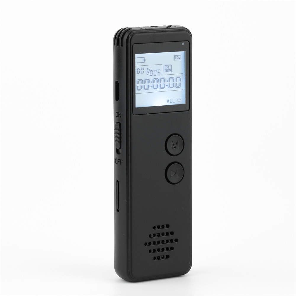 Digital Voice Recorder One Key Recording Remote Audio Mp3 Noise Reduction Record Player black