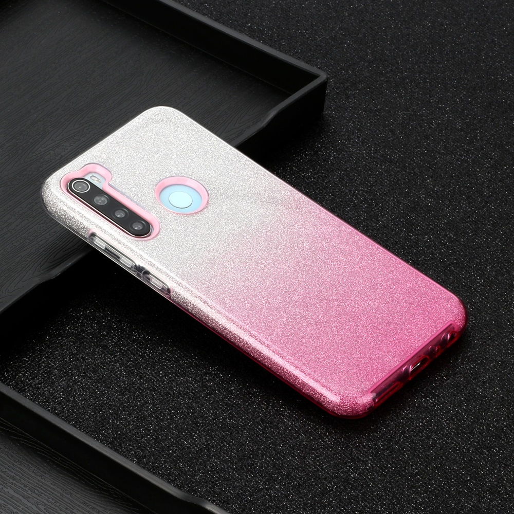 For Samsung A01/A11 European version/A31/A71 Phone Case Gradient Color Glitter Powder Cover with Airbag Bracket Pink - Image 3