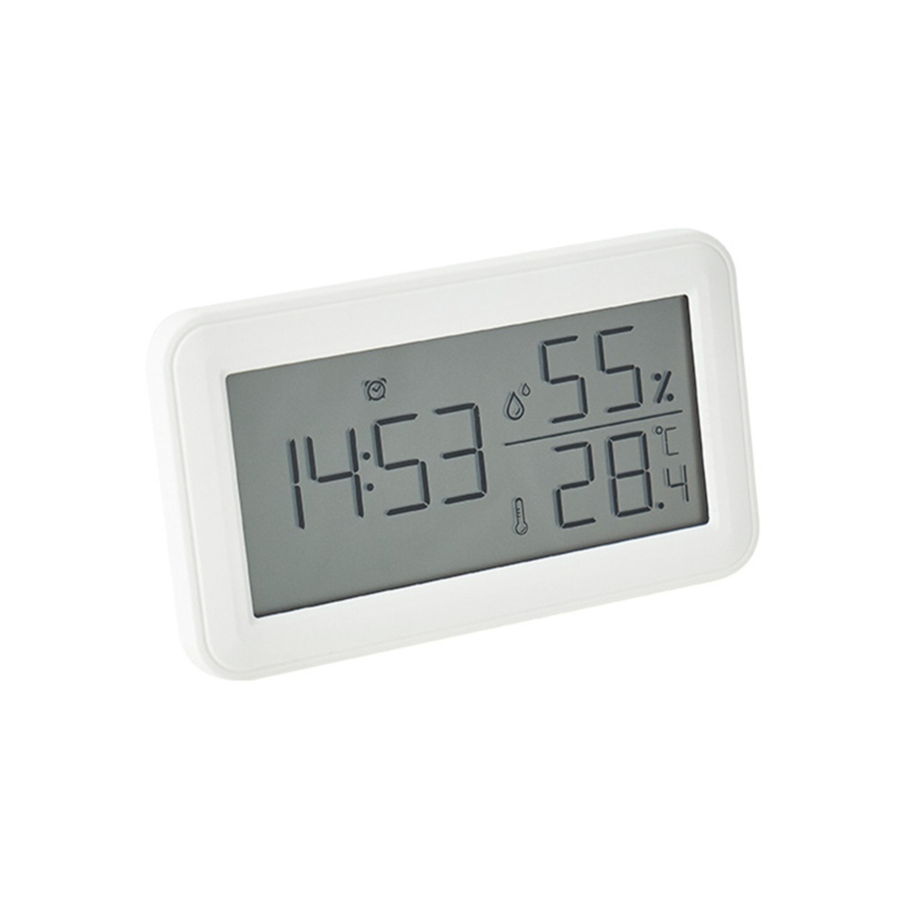 Digital Alarm Clock Lcd Large Screen Time Date Display Temperature Humidity Monitor Desk 2118 white - Image 2