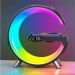 Smart Wake Up Light Alarm Clocks with App Sunrise Clock 15w Fast Wireless Charger for Heavy Sleepers Black