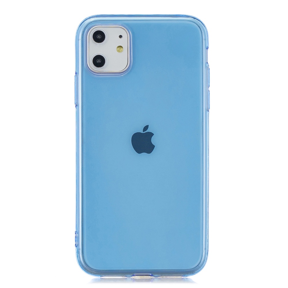 for iPhone 11 / Pro Max Clear Colorful TPU Back Cover Cellphone Case Shell Light blue - Image 3