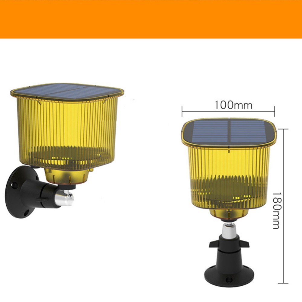 Outdoor Solar Bird Repellent High Volume Brightness Alarm Security Siren For Villa Farm Yard Garden N911R yellow shell - Image 3