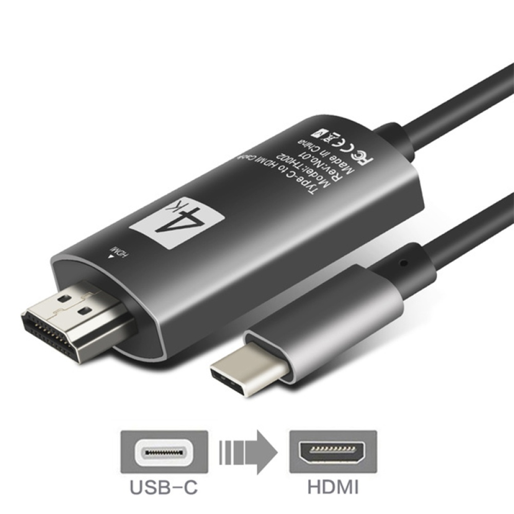 USB-C Support 4K 30Hz USB 3.1 Type-c Male to HDMI HD Adapter Connecting Cable red - Image 3