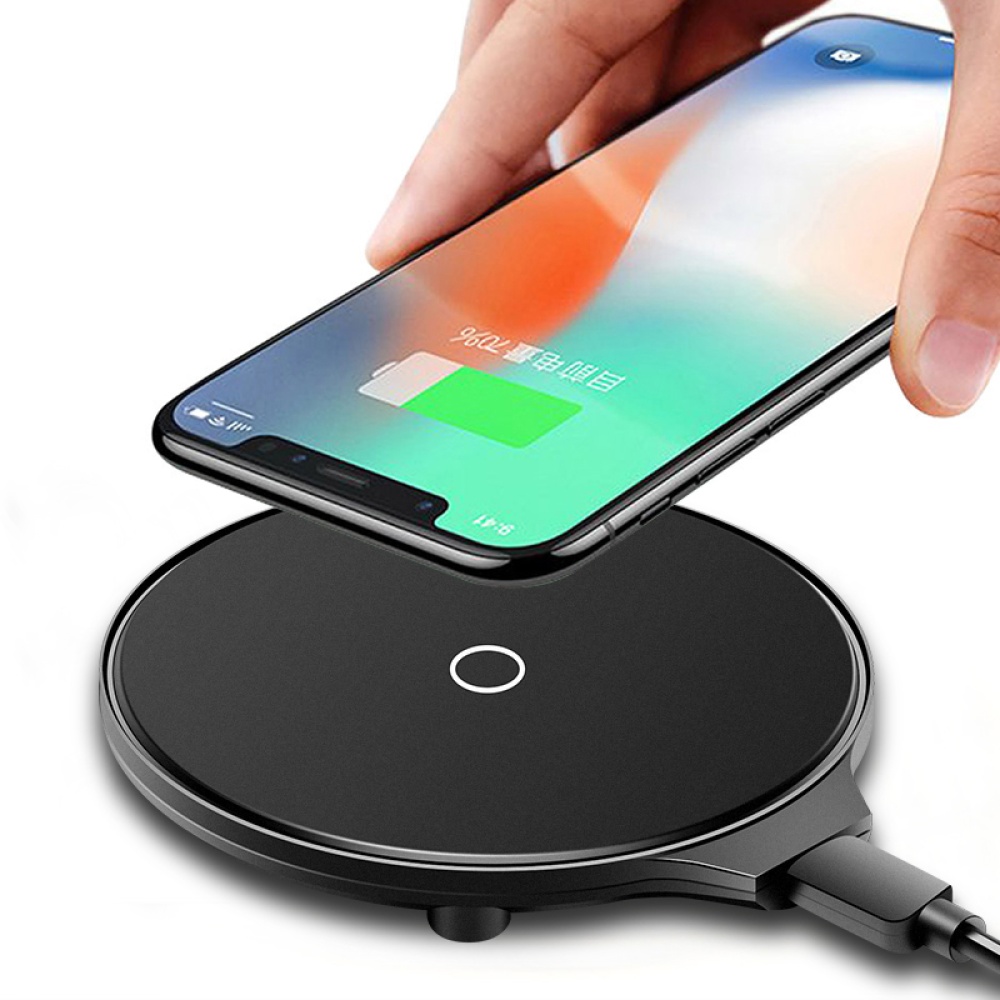 Thin Wireless Charging Pad with USB Cable for Mobile Phone black - Image 3