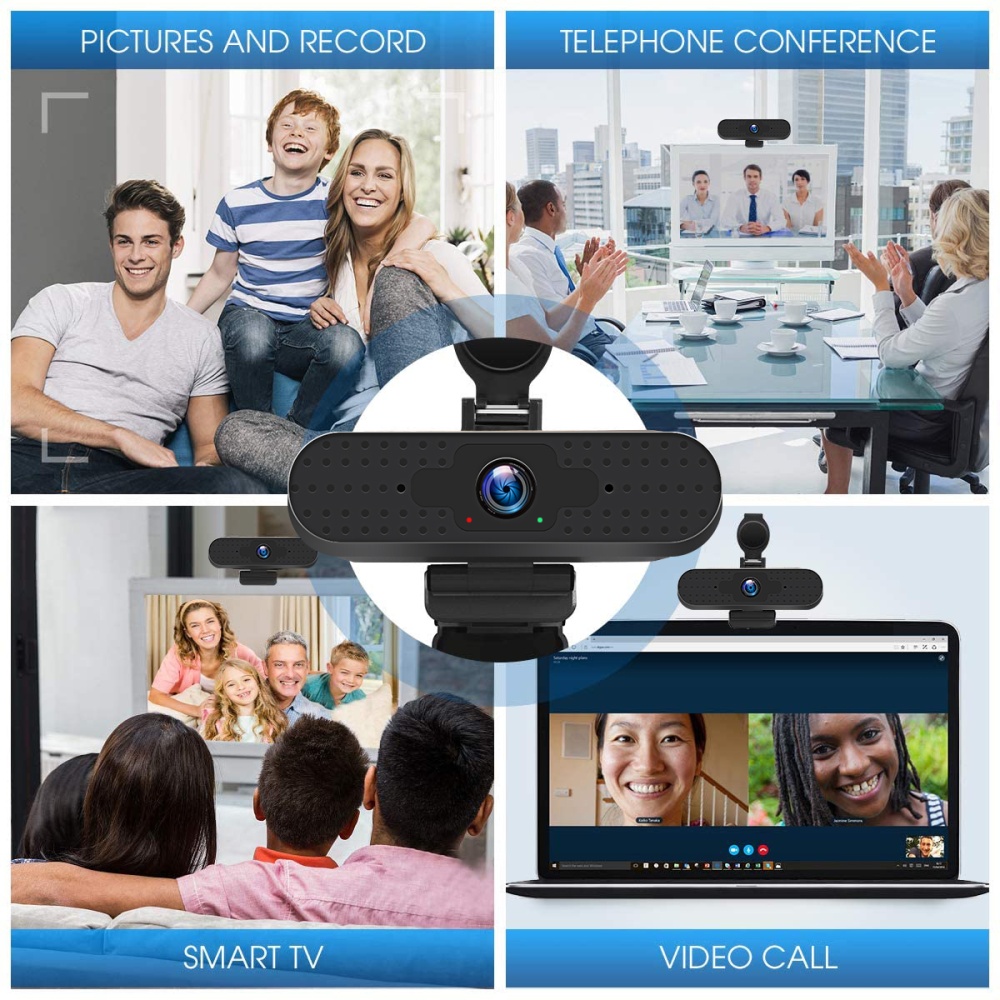 HD 1080P Webcam USB Mini Computer Camera Built-in Microphone for Laptops Desktop black - Image 3