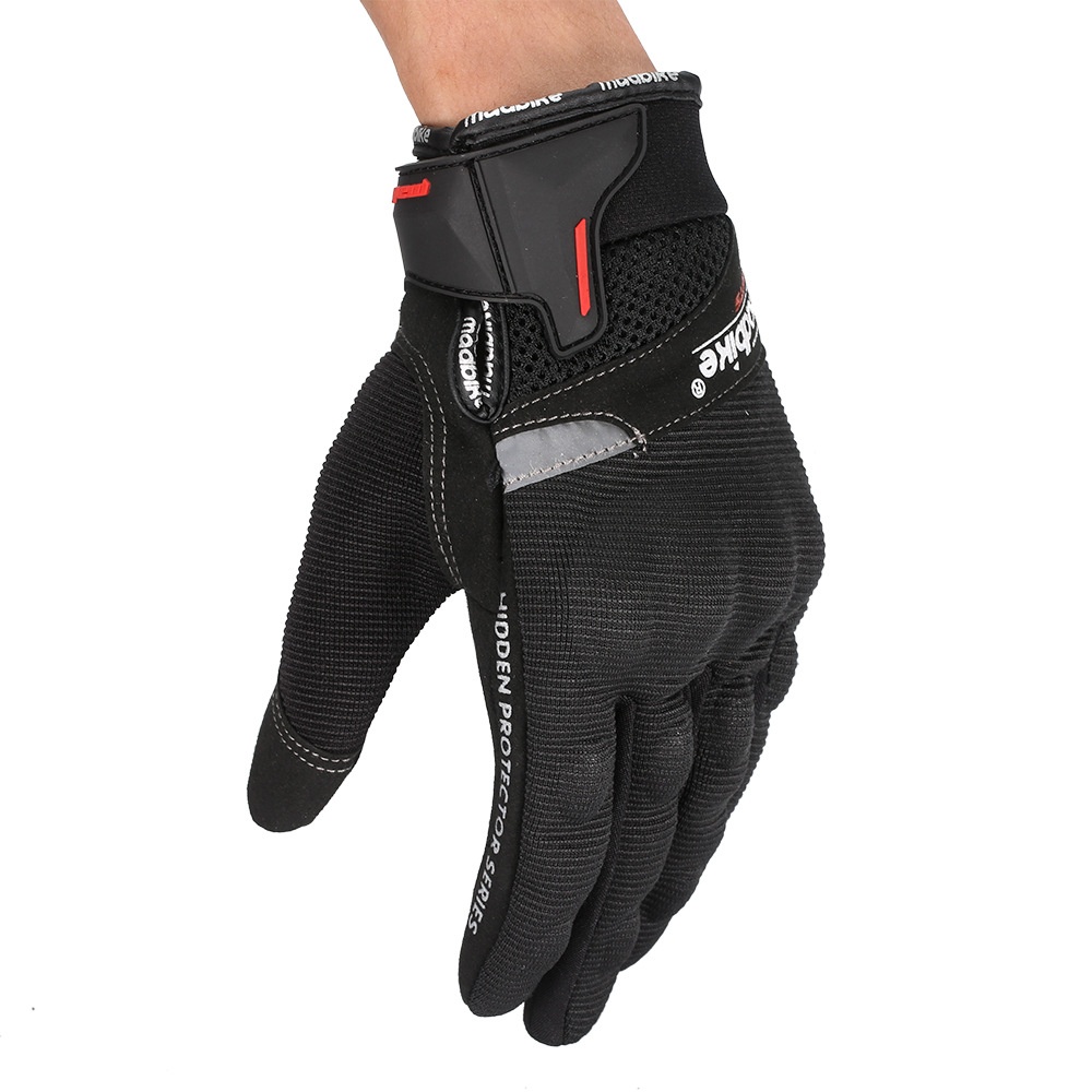 1 Pair Nylon Motorcycle Riding Racing Gloves Touch Screen Full Finger Breathable black_m - Image 3