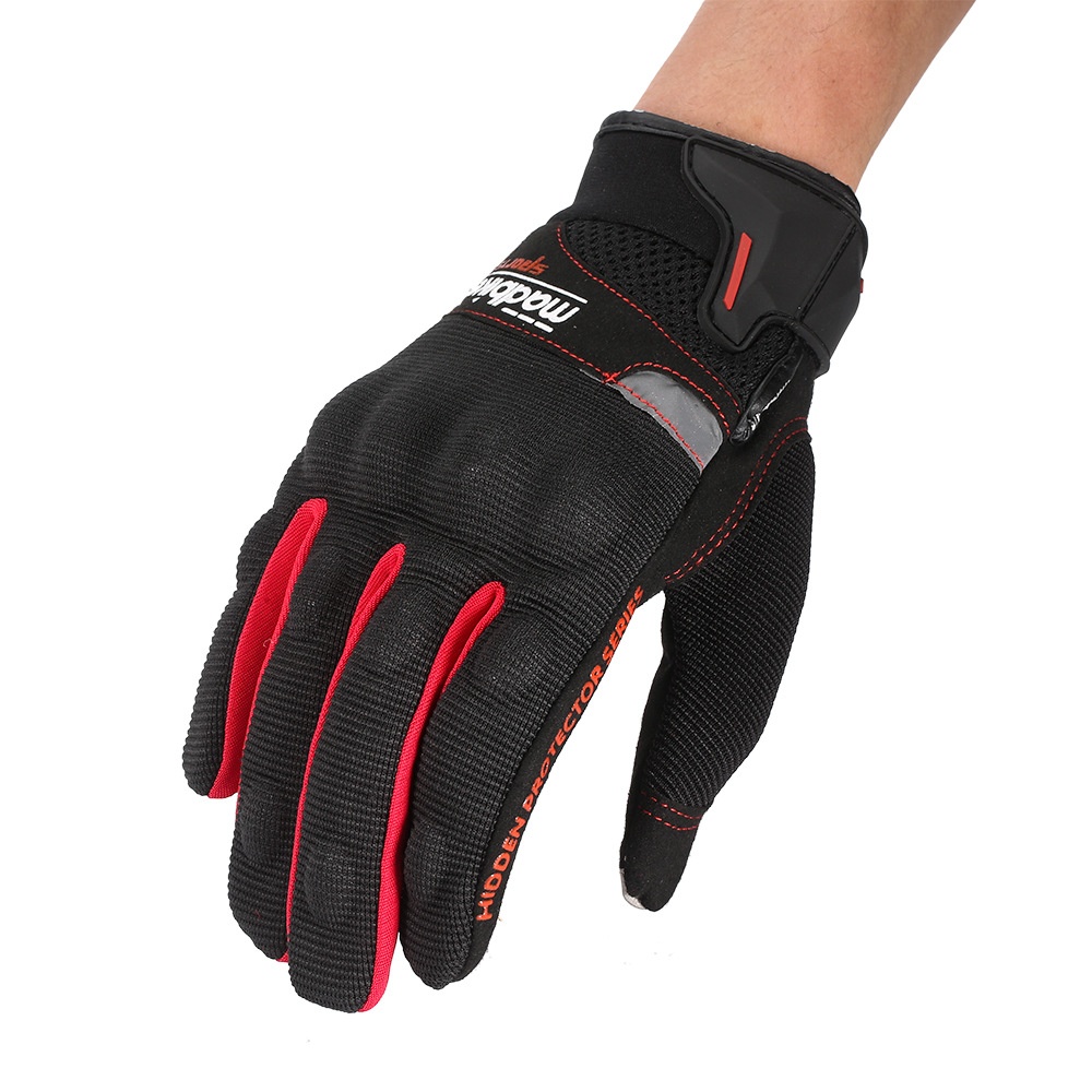 1 Pair Nylon Motorcycle Riding Racing Gloves Touch Screen Full Finger Breathable black_m - Image 2