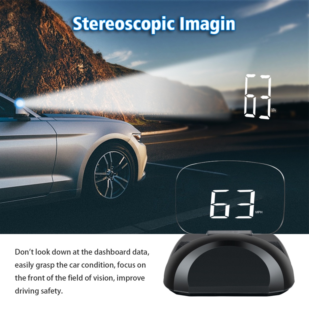 Car Hud Head-up Display GPS Obd Dual-mode Digital Windshield Black - Image 3