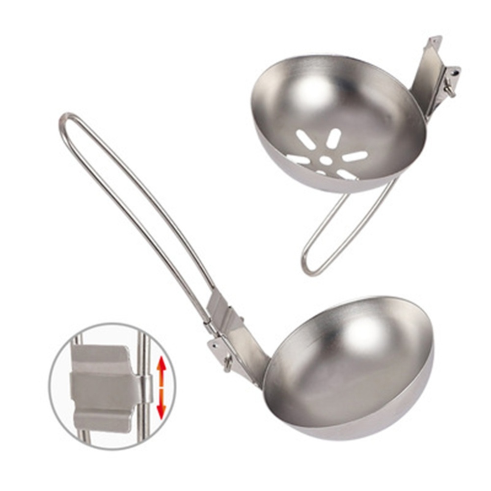 Long Handle Ladle Portable Folding Soup Spoon For Outdoor Camping Picnic Bbq Kitchen - Image 3