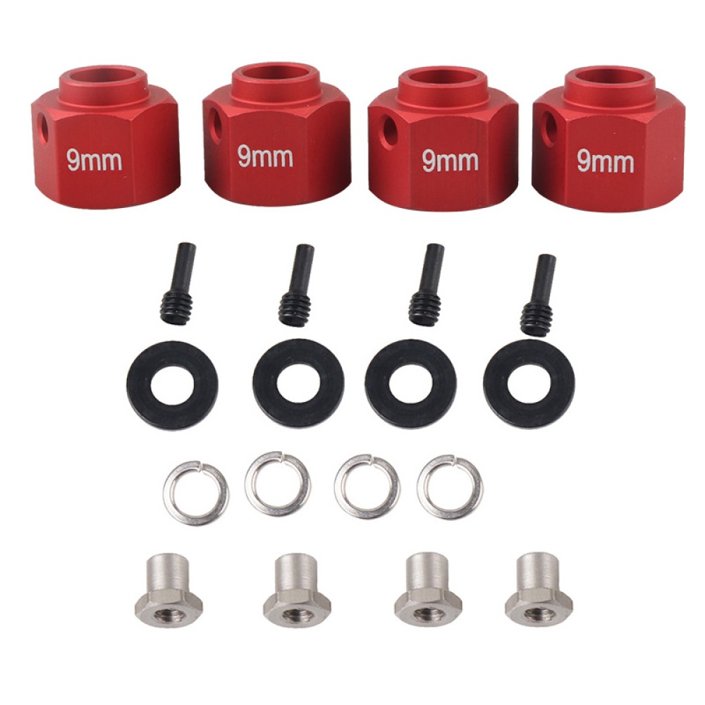 Car 8MM/9MM Widen Adapter Set for 1/10 TRAXXAS TRX-4 TRX4 RC Trucks Wheels 8mm red - Image 3