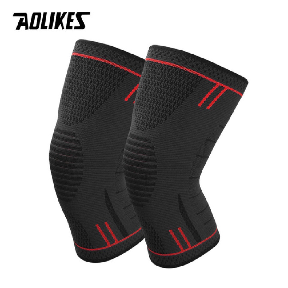 Non Slip Silicone Sports Knee Pads Support for Running Cycling Basketball red_XL - Image 2