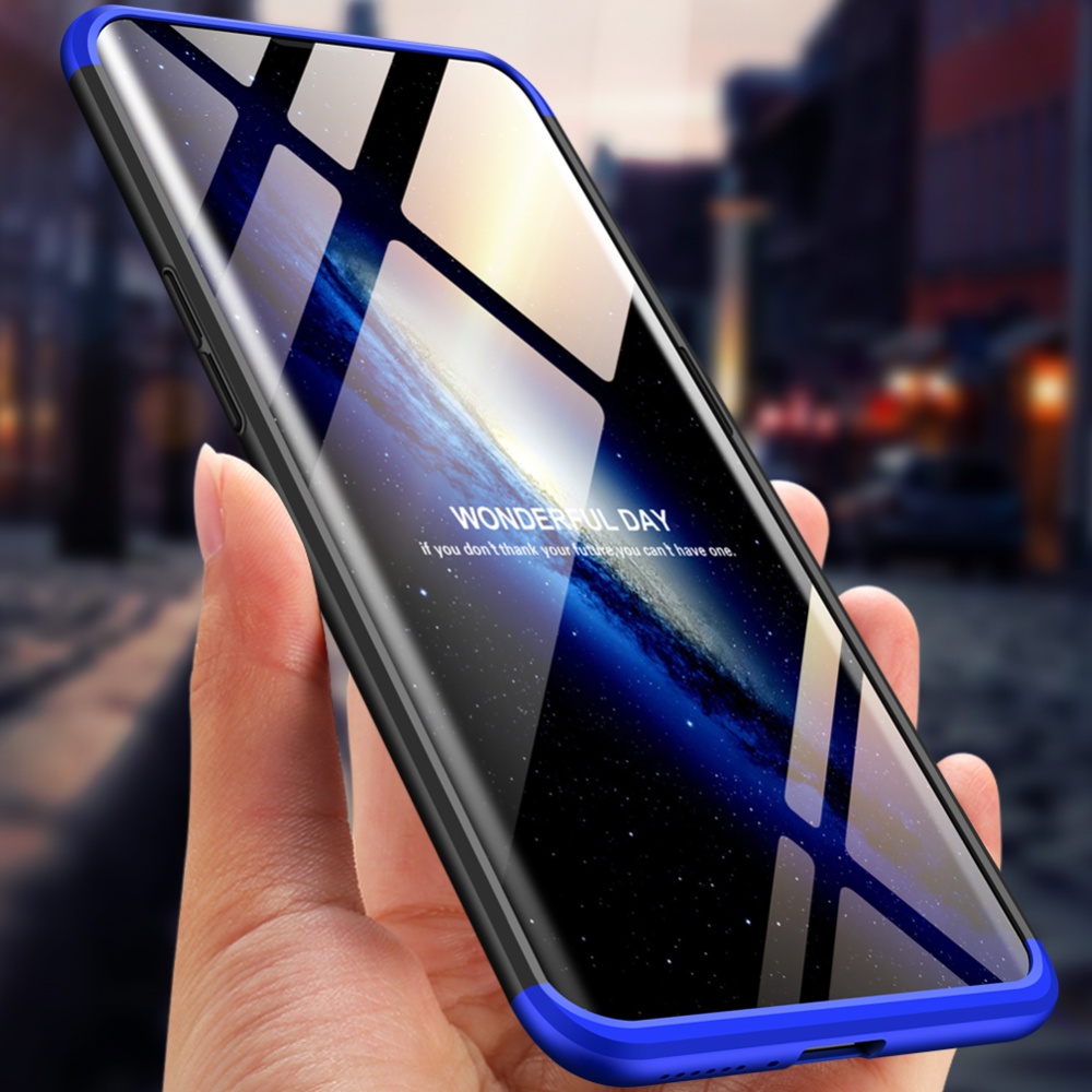 For OPPO Find X Ultra Slim PC Back Cover Non-slip Shockproof 360 Degree Full Protective Case blue black - Image 3