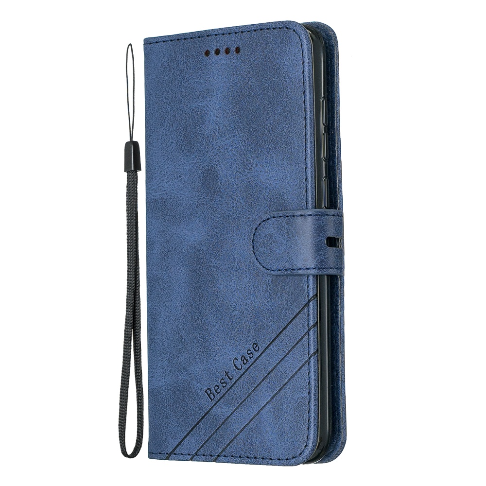 For HUAWEI Y7 2019 Denim Pattern Solid Color Flip Wallet PU Leather Protective Phone Case with Buckle & Bracket blue - Image 3