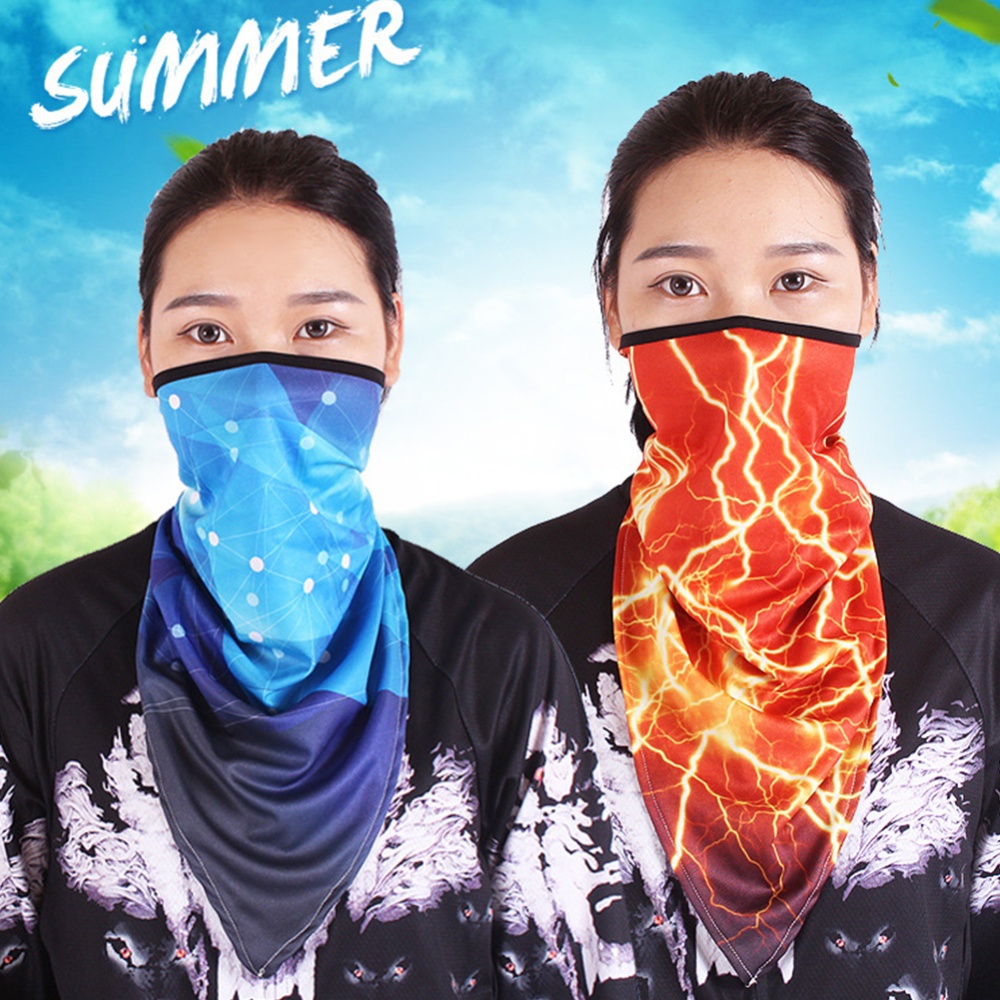 Outdoor Cycling Triangle Scarf Ice Silk Enlarged Face and Neck Sunscreen Mask Paint_Quick-drying triangle - Image 3