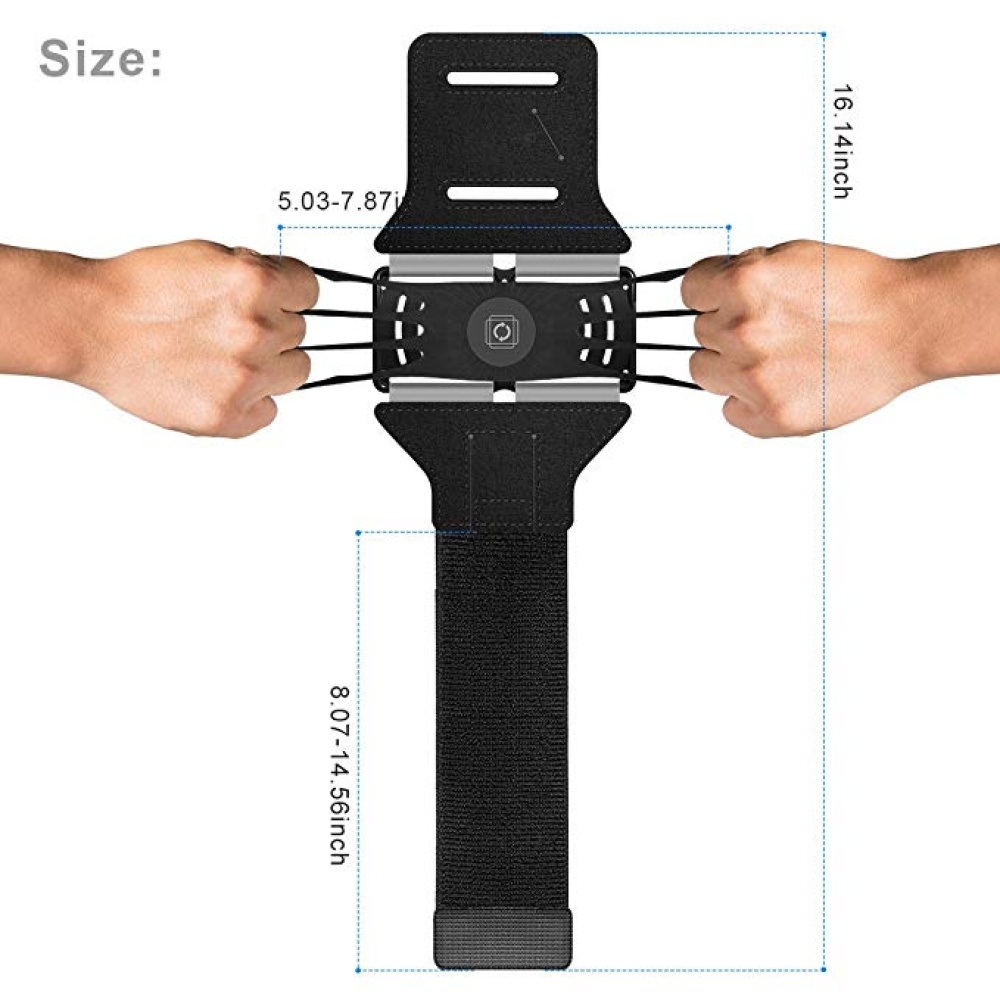 Rotatable Sport Running Armband Phone Arm Band Universal Mobile Cycling for iPhone Samsung Xiaomi Handphone black - Image 3