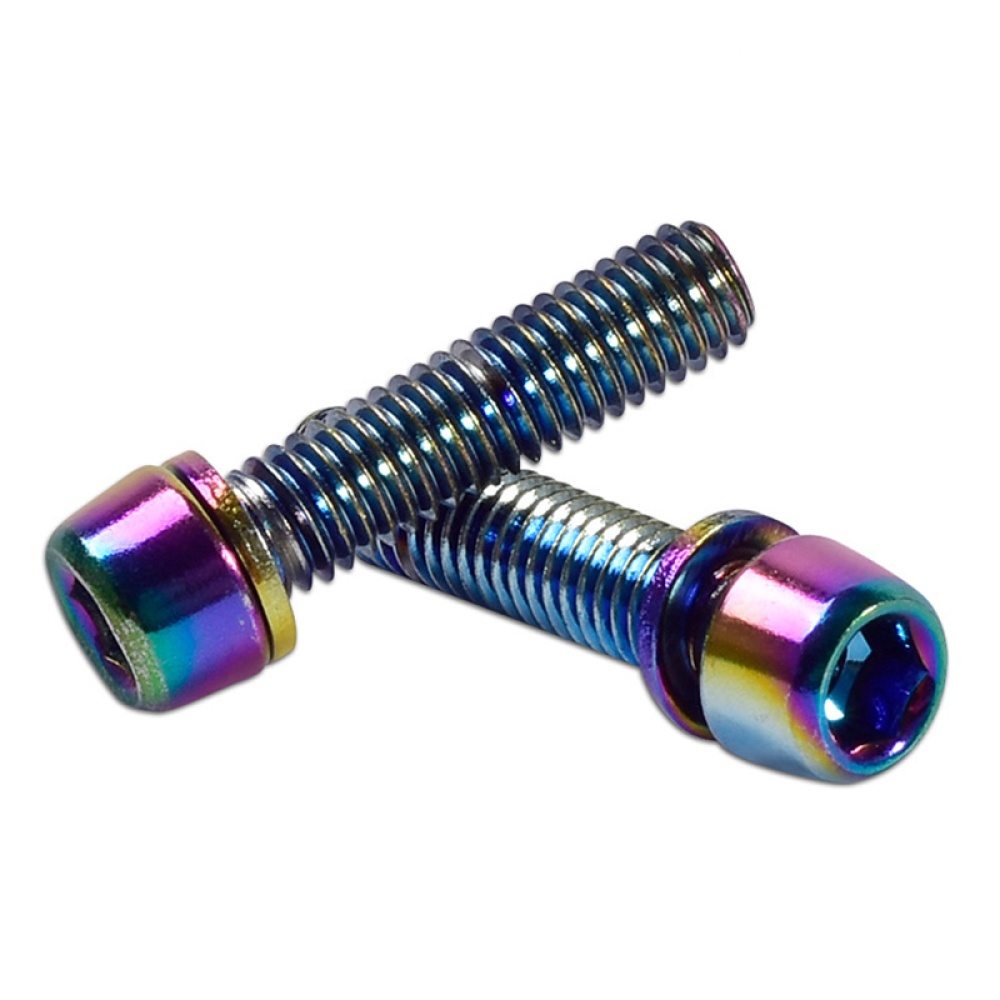 Rainbow Metal Bicycle Handlebar Stem Screw MTB Road Bike M5 M6 M5*17 single_screw - Image 2