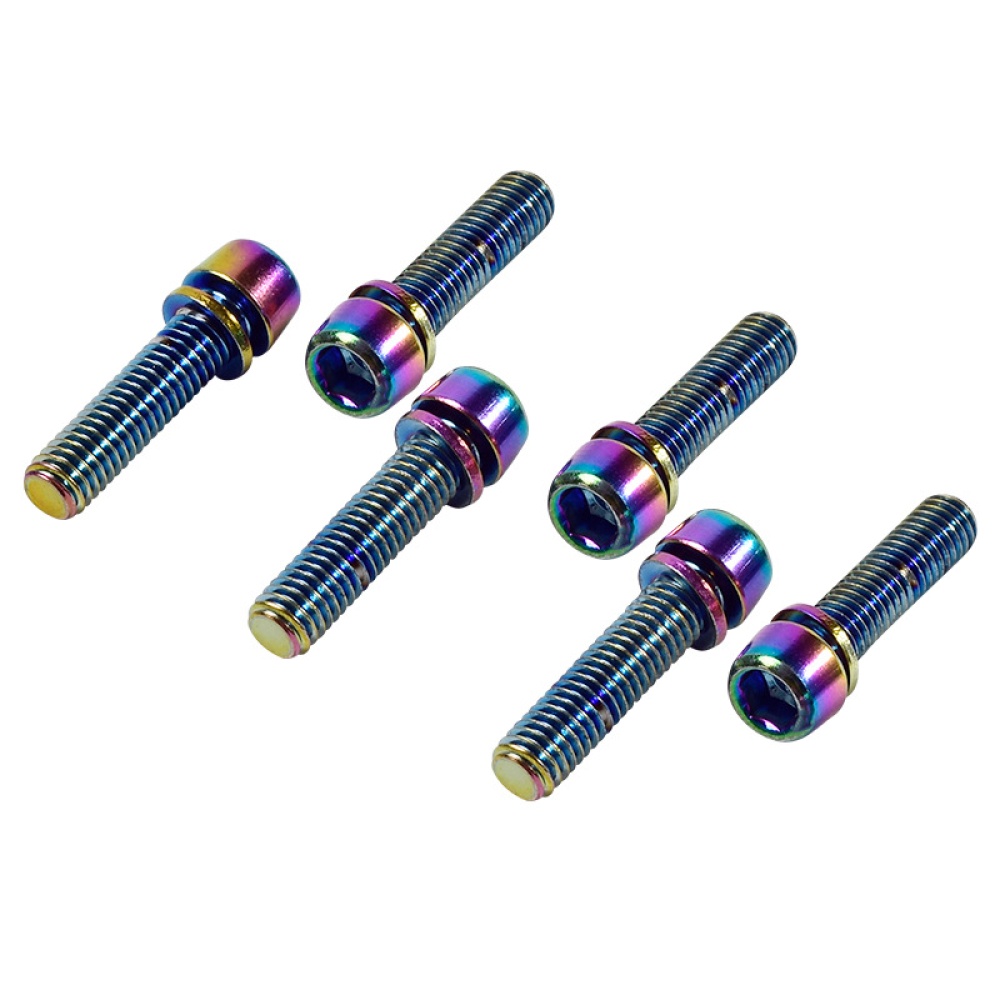 Rainbow Metal Bicycle Handlebar Stem Screw MTB Road Bike M5 M6 M6*19 single_screw - Image 3