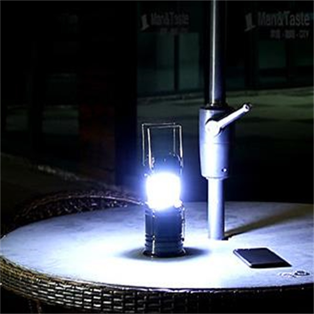 Portable Camping Light Solar Power Type-c Rechargeable Outdoor Tent Emergency Lamp Lantern black - Image 3