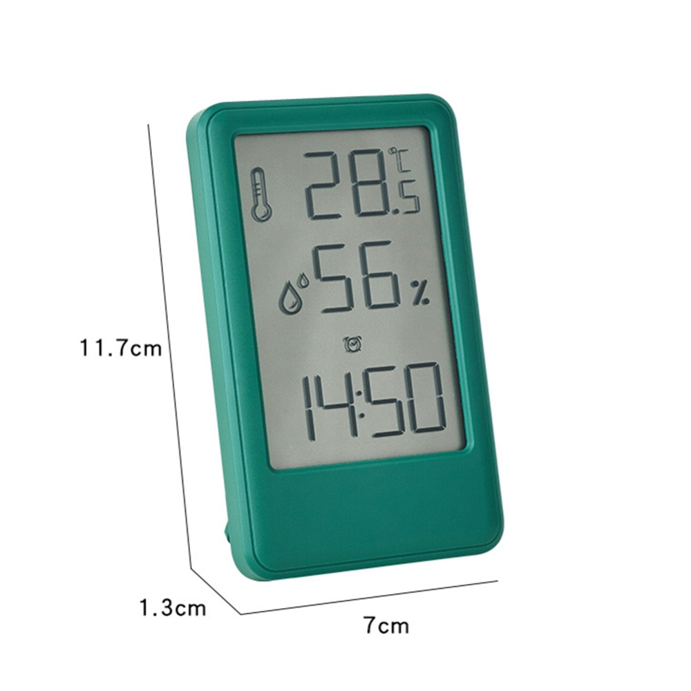 Digital Alarm Clock Lcd Large Screen Time Date Display Temperature Humidity Monitor Desk 9032 dark green - Image 3