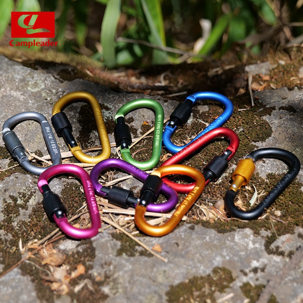 Aluminium Alloy Keychain Climbing Button Carabiner Safety Buckle Outdoor Camping Accessories red - Image 2