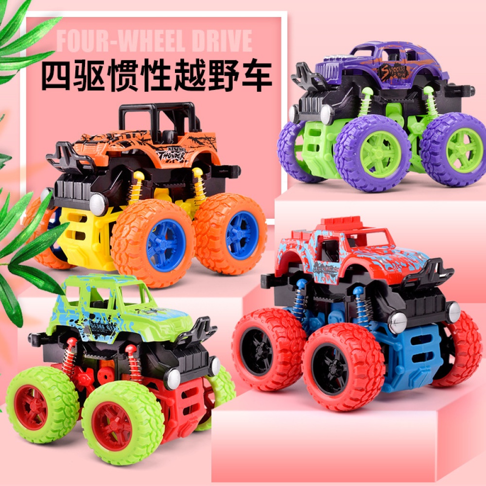 Off-Road Vehicle 4 Wheels Drive Trucks Toys Rotation Car Gifts for Boys Random color - Image 3