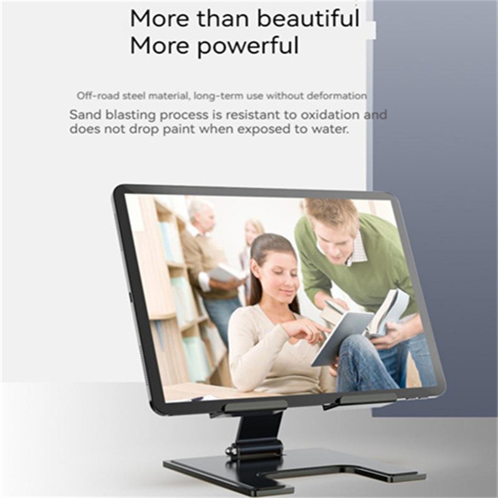 Laptop Stand Adjustable Tablet Mobile Phone Support Bracket Home Office Desktop Foldable Holder T17 Silver - Image 3