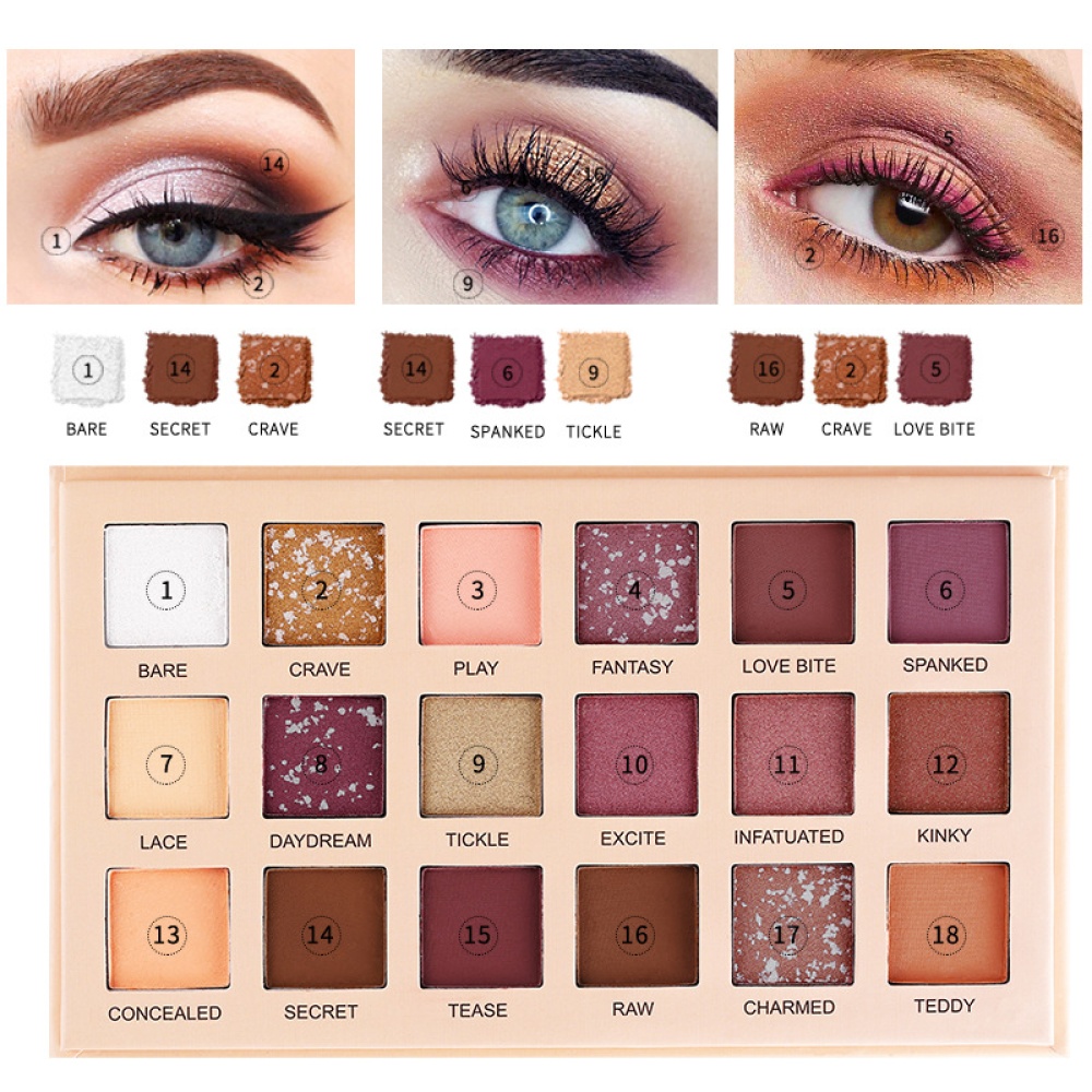 18 Colors Shimmer Glitter Eye Shadow Powder Matte Eyeshadow Long-lasting Cosmetic Makeup colors - Image 3