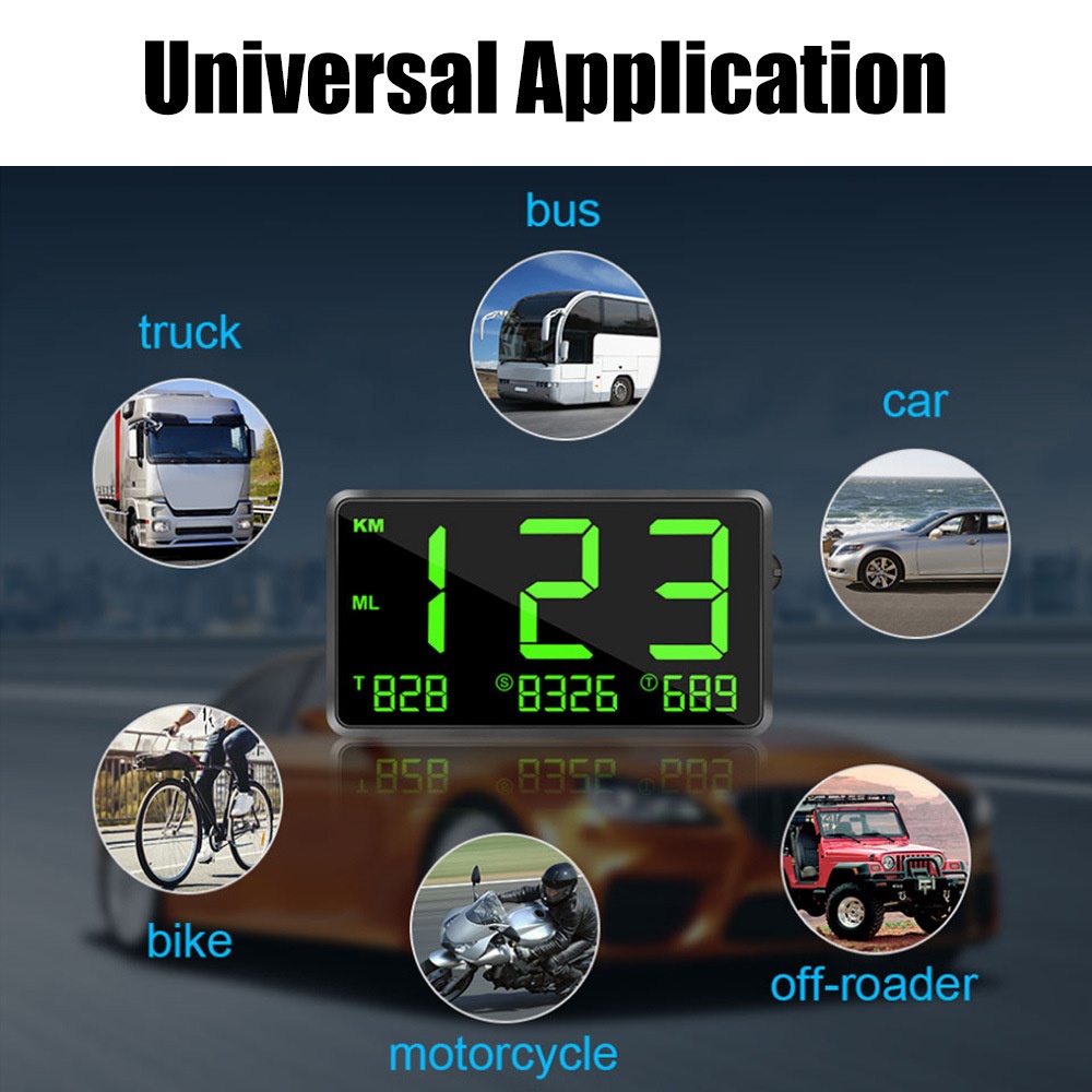 C80 Car Hud Head Up Display Universal Digital Gps Speedometer over Speed Alarm for Vehicle Motorcycles - Image 2