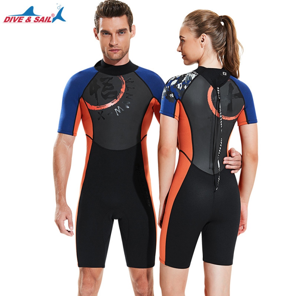 Diving Suit 3MM Siamese Short Sleeve Clothes Thicken Warm Surfing Jellyfish Swimwear - Image 2