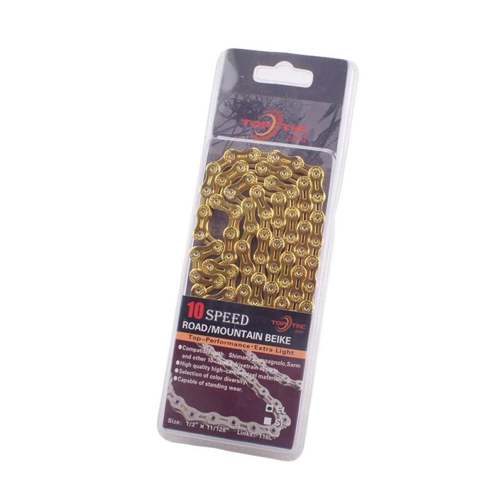 Bicycle chain Hollow Bike Chains 9 10 11 speed Ultralight MTB Mountain Road variable 10X10L27/30 11-speed hollow (gold) - Image 3