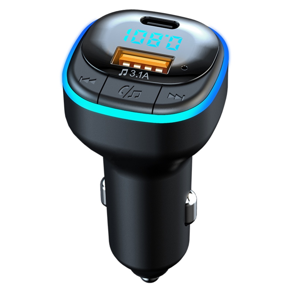 Car Bluetooth Kit Hands-free Mp3 Player Fast Charging Charger Fm Transmitter Black - Image 3