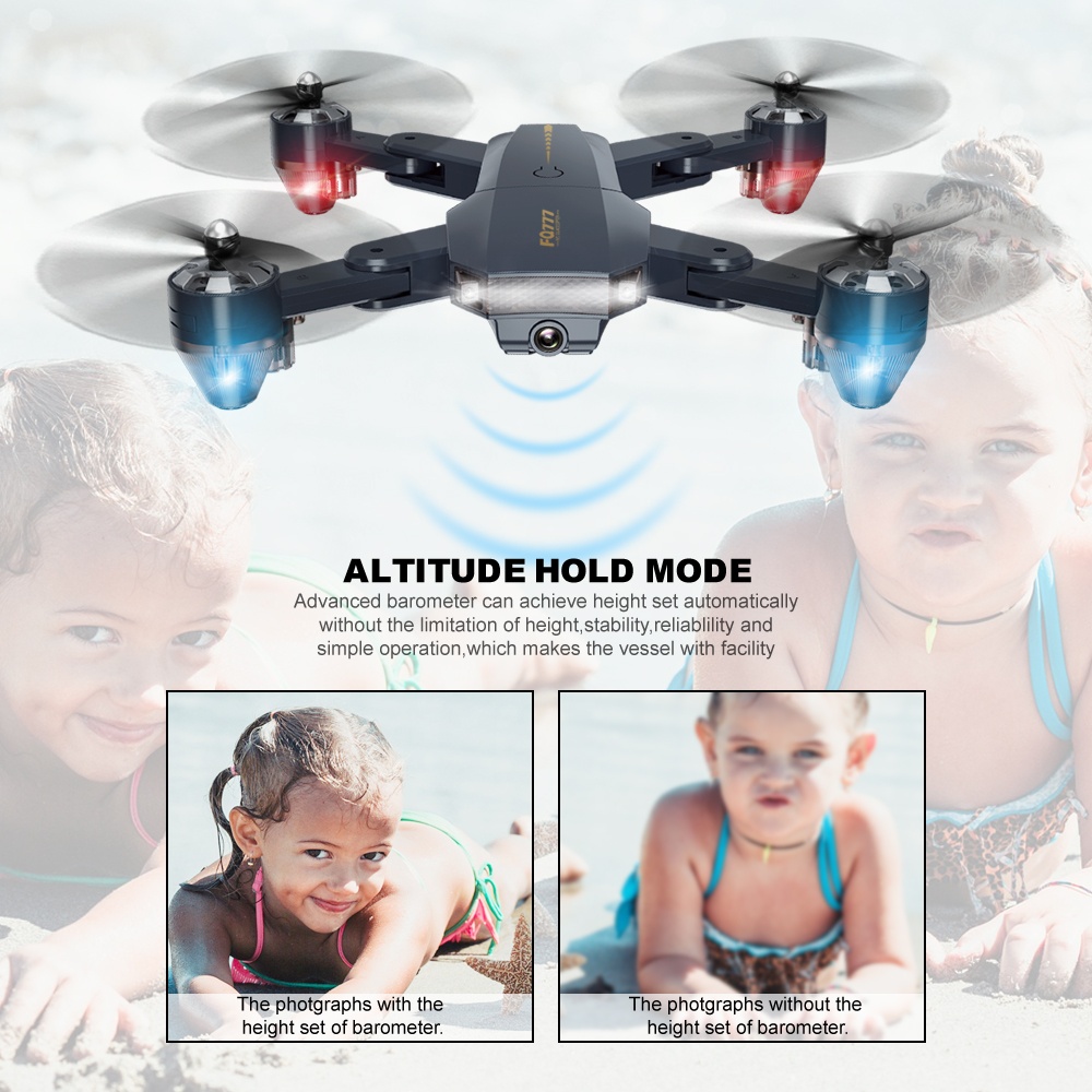 FQ777 FQ35 WiFi FPV with 720P HD Camera Altitude Hold Mode Foldable RC Drone Quadcopter RTF - 0.3MP Battery 300,000 WIFi - Image 3