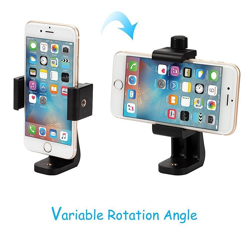 Adjustable Smartphone Tripod Adapter Holder Clip Mount Vertical Horizontal Clamp Selfie Stick black - Image 3