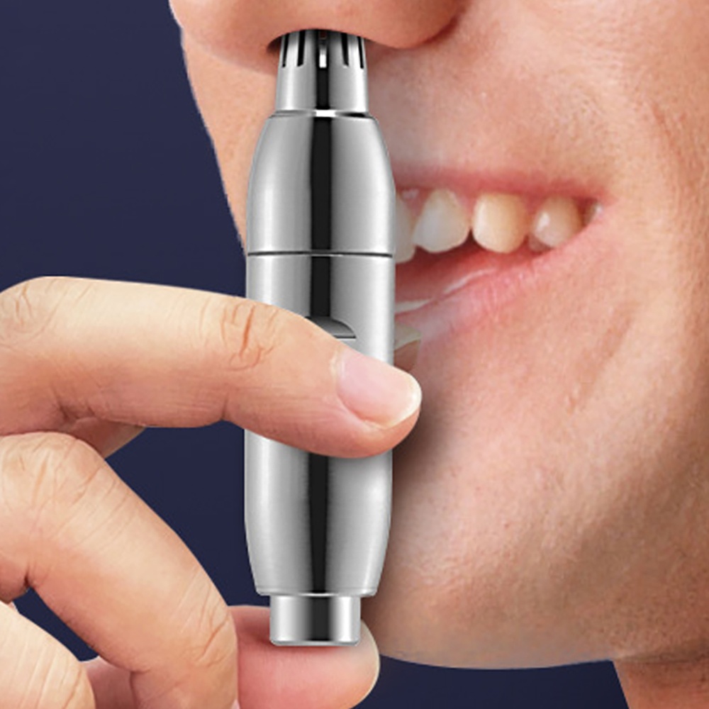 Men Nose Hair Trimmer Washable Painless Stainless Steel Remover for Safe Efficient Cutting Gray - Image 3